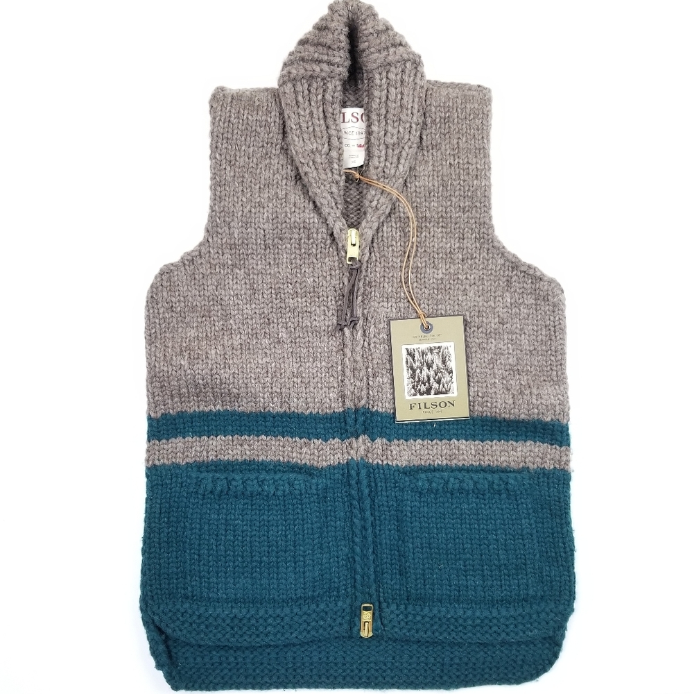 NWT Filson Blanket Stripe Hand Knit Wool Vest - Picture 1 of 11